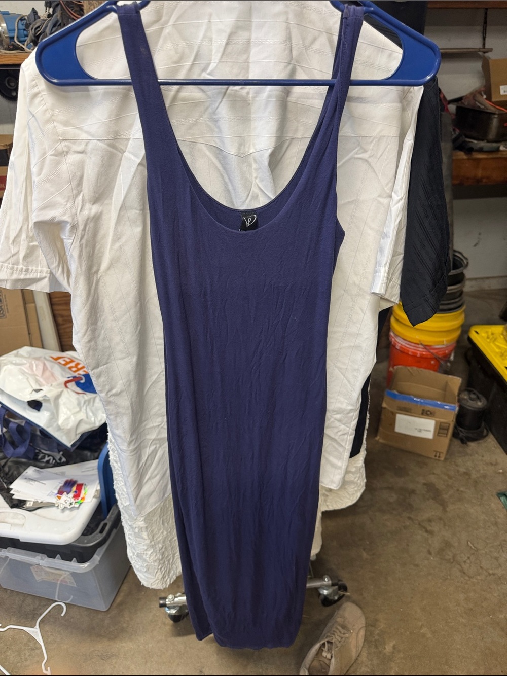 Windsor navy blue long tube dress spaghetti straps size small